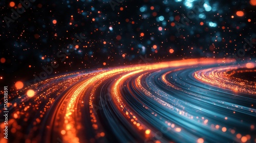 Abstract Cosmic Trails: A Symphony of Light and Energy