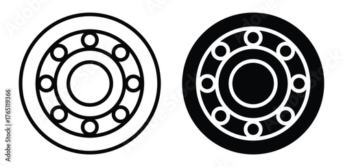 Black and White Circular Design with Inner Dots for Modern Graphics