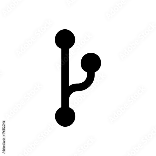 Git branch version control code development flat black icon
