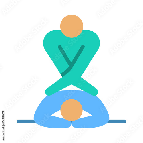 Deep Tissue Massage Icon - Flat Color