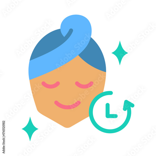 Skin Rejuvenation Icon - Flat Color