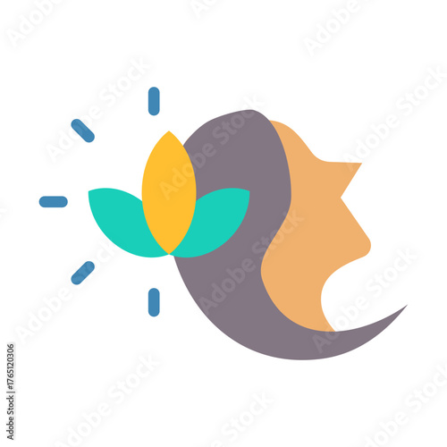 Mindfulness Icon - Flat Color