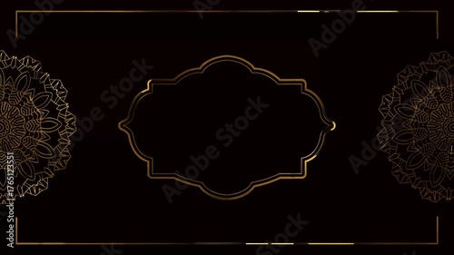golden frame with mandala ornament background