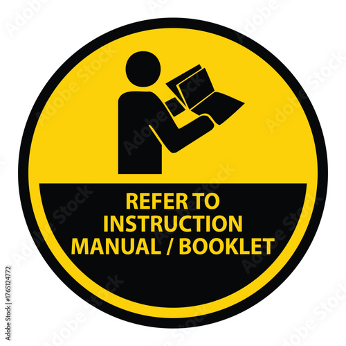 Instruction Manual Icon for Safety and User Guidance in Bright Yellow Color