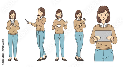 Young woman lifestyle poses