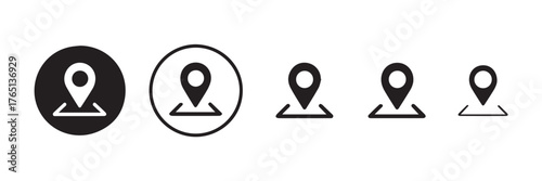 navigation location pin icons set simple pointer markers vector graphics for web and print