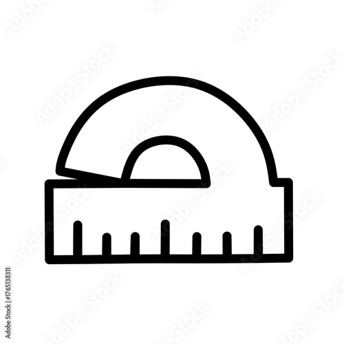 arc ruler continues line icon