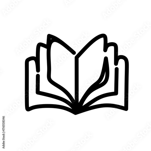 open book continues line icon