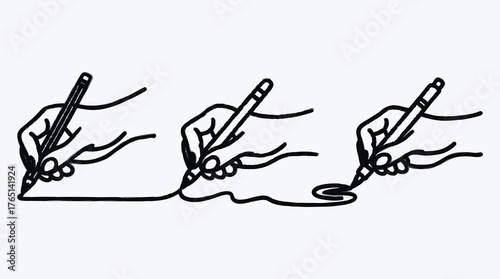 Hands drawing lines with pencil and pen concept for creativity
