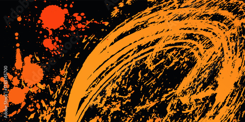 Dots halftone yellow and dark blue color pattern gradient grunge texture background.