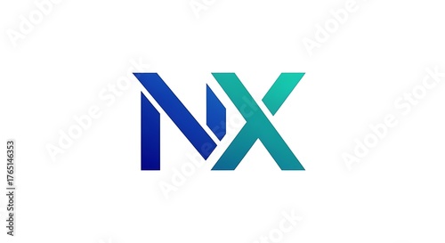 Modern NX logo with abstract wave design