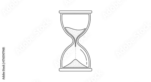 Illustration of an hourglass with sand flowing through