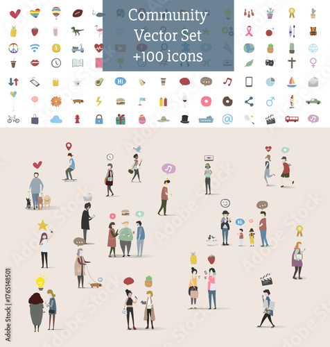 Collection character illustration people's activities