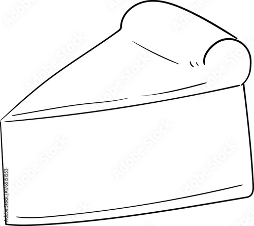 Hand Drawn Line Art of Cheesecake
