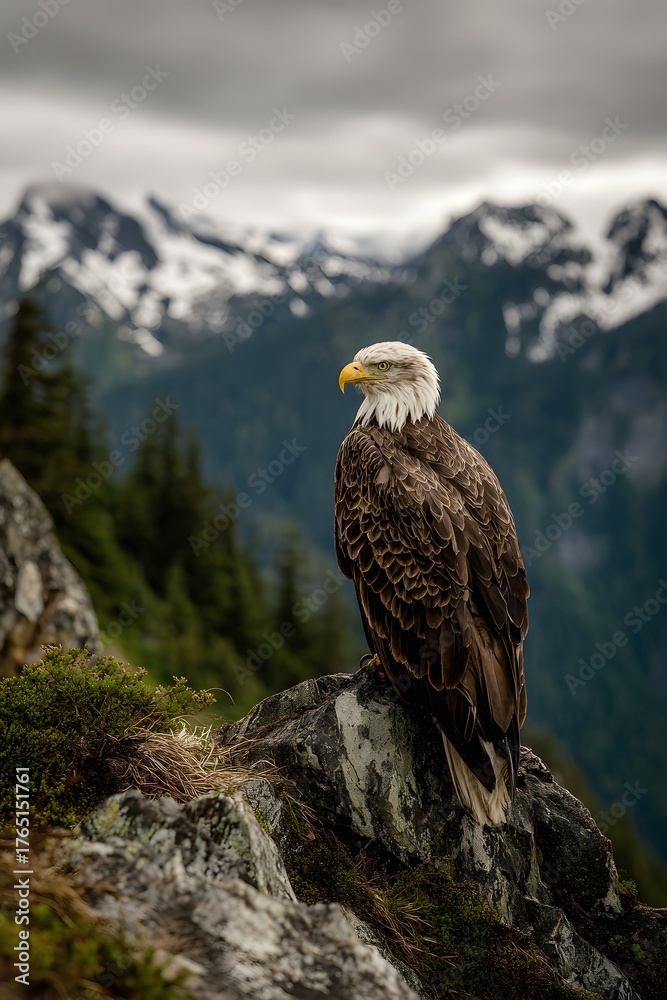 Fototapeta premium a majestic bald eagle, generation AI 
