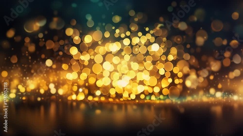 A mesmerizing abstract image featuring bokeh lights intertwined with sparkles. Concept for festive and celebratory