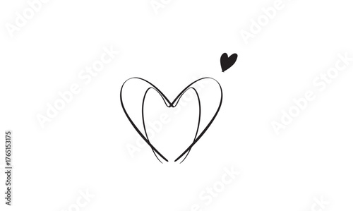 Love heart shape black color object icon happy valentine day love heart shape element graphic design happy valentine day 14 fourteen day date february month love heart shape drawing wedding romance 