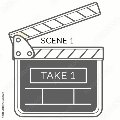 Movie clapperboard with scene and take for film