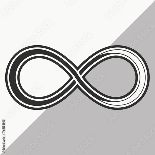 Infinity symbol on a twotone background, representing endless possibilities