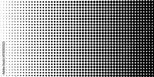 Dotted halftone gradient texture. Fading polka dot background. Repeated dots gradation pattern background. Black vanishing comic pop art overlay backdrop. Halftone raster effect wallpaper. Vector