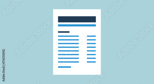 Minimalistic Invoice Design for Business and Financial Documentation Illustration