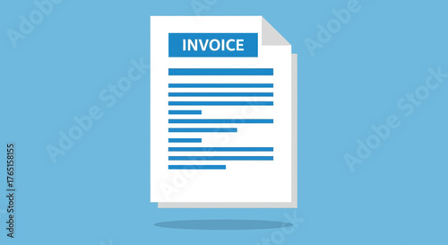 Invoice document with blue text, illustrating financial transaction and record keeping