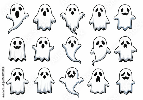 A Spooky Collection of Ghostly Icons for Halloween Design Projects