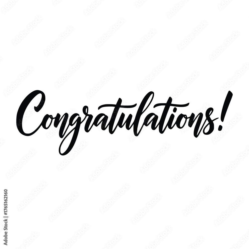 Fototapeta premium Elegant Congratulations Script for Celebratory Occasions.