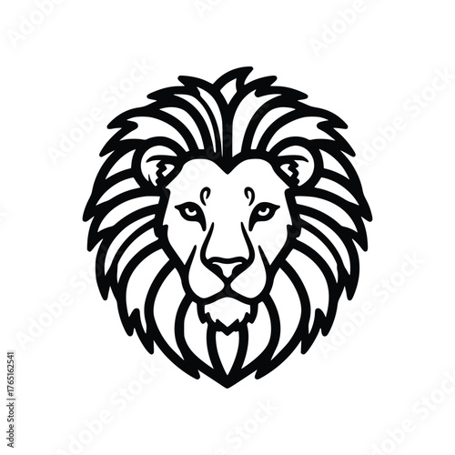 Majestic Lion Head A Bold and Striking Graphic Illustration.