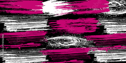 Black pink white brush pattern car sticker banner sporty abstract lines black pink color combination grunge brush pattern modern motorsport racing design