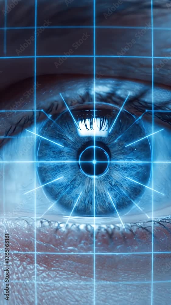 Futuristic Human Eye Scanning with Biometric Retina Recognition and ...