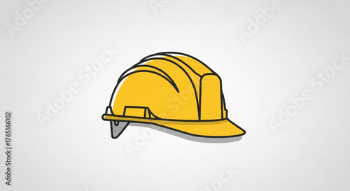 Yellow hard hat is a safety helmet for construction workers, protecting them from head injuries on the job site