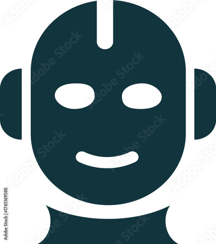 Modern robot head icon a futuristic android face symbolizing technology and innovation intelligence