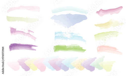 Abstract watercolor brush strokes in pastel shades elegant and flowing designs