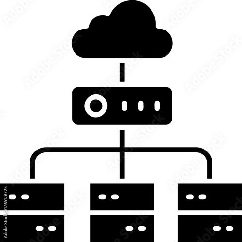 Solid Glyph Load Balancer Icon