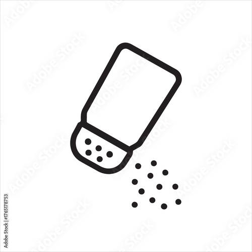 Vector Illustration of a Salt Shaker Spilling Salt Culinary Seasoning and Food Preparation Icon