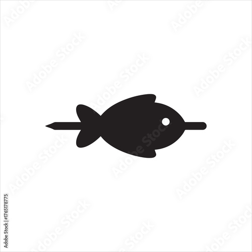 Vector Illustration of a Fish Icon in Black and White Minimalist Design Perfect for Branding and Logo Creation