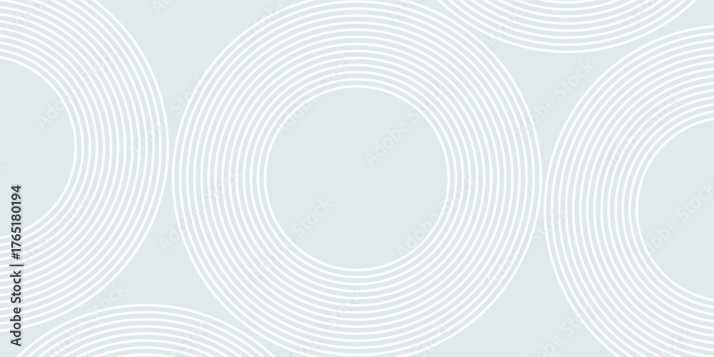 Fototapeta premium Abstract geometric background with subtle white circles. Modern overlapping circle line pattern. Futuristic concept for covers, posters, banners, brochures, presentations, and flyers.