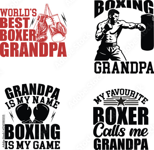 Celebrate Grandpa's Boxing Passion with These Unique Designs, Perfect for T-Shirts, Mugs, and Gifts Honoring the World's Best Boxer and Grandfather