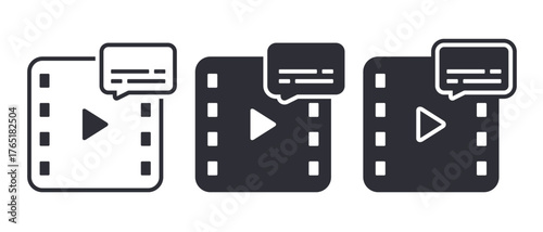 Video with subtitle icon. Illustration vector