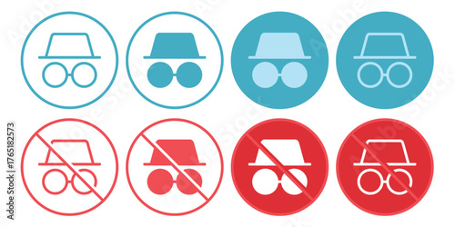 Incognito mode icon. Vector illustration
