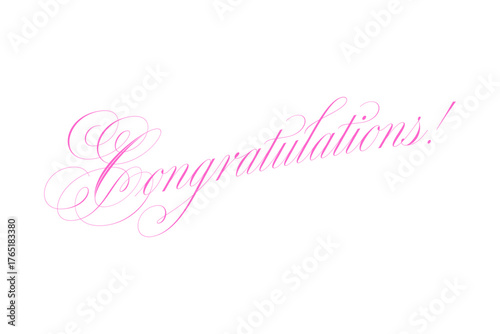 Congratulations! - 筆記体で書いた、Congratulations!（おめでとうございます！）の文字の、おしゃれなロゴマーク
