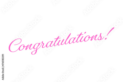 Congratulations! - 筆記体で書いた、Congratulations!（おめでとうございます！）の文字の、おしゃれなロゴマーク
