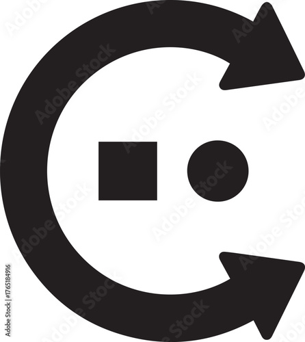 Minimal Black Compiler Icon with Arrows Forming Letter C