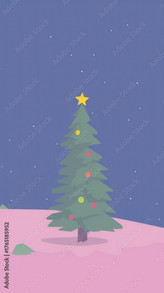Fototapeta premium Christmas tree plant illuminated tranquility.