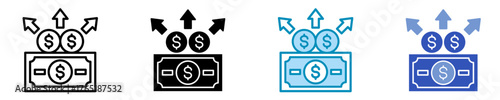 Liquidity  Icon Set Multiple Style Collection