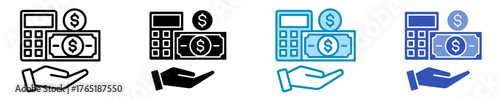 Budget  Icon Set Multiple Style Collection