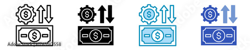 Financial  Icon Set Multiple Style Collection
