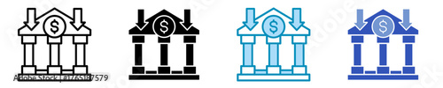 Bank  Icon Set Multiple Style Collection