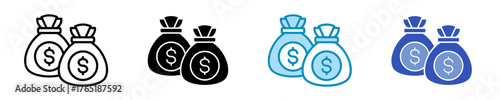 Money Bag  Icon Set Multiple Style Collection